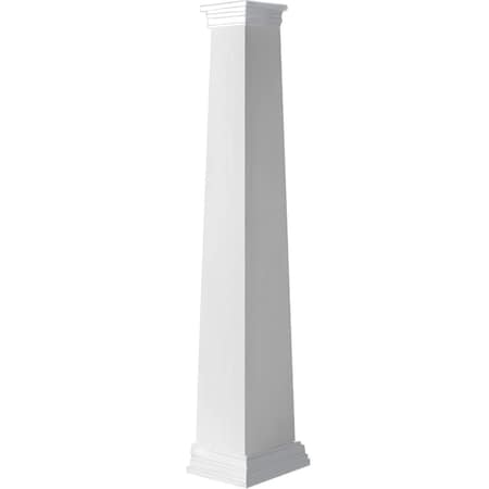 Ekena Millwork Craftsman Classic Square Tapered, Smooth PVC Column, Prairie Capital & Prairie Base CC1608ETPPRPR